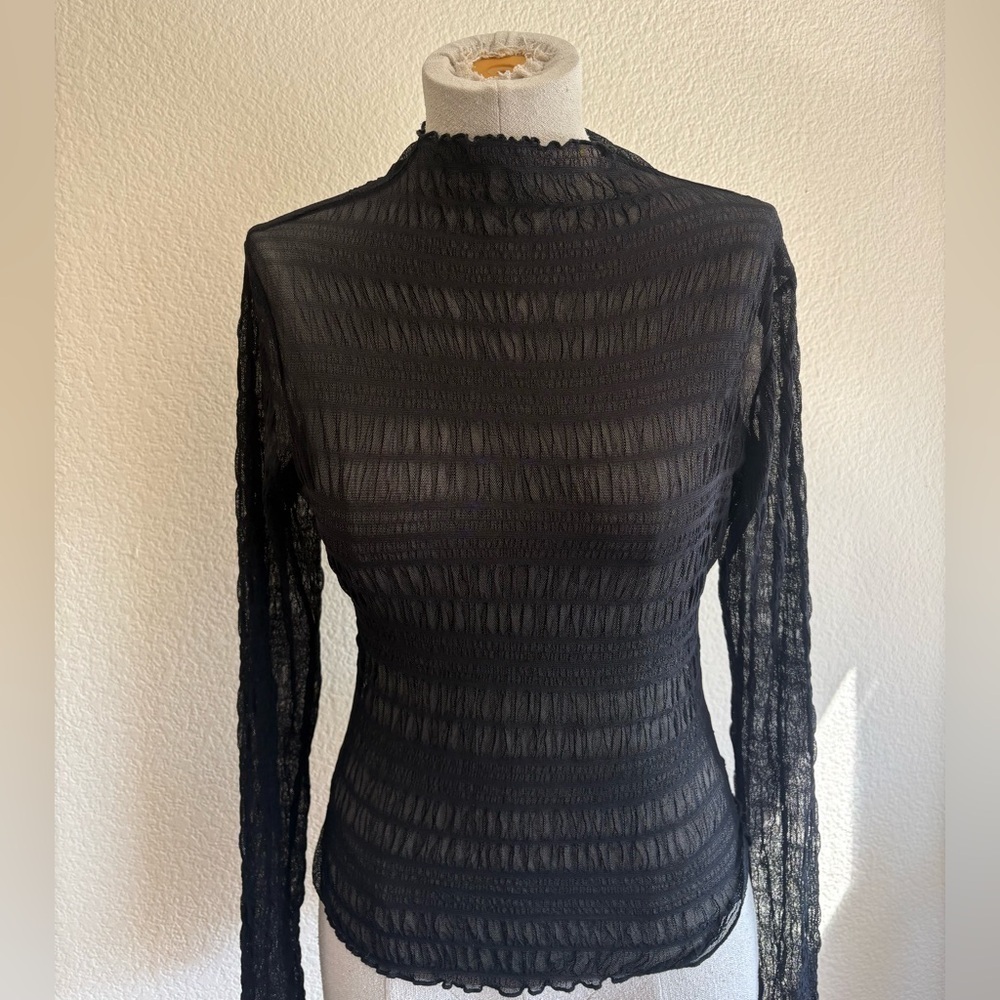 Princess Polly Long Sleeve Mesh Ruched Shirt